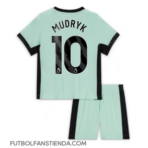 Chelsea Mykhailo Mudryk #10 Tercera Equipación Niños 2023-24 Manga Corta (+ Pantalones cortos)